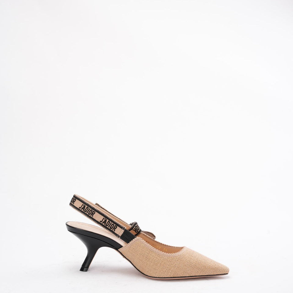 Dior J'ADior Slingback Pumps in Beige Two-Tone Fabric 39D