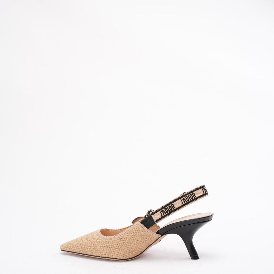 Dior J'ADior Slingback Pumps in Beige Two-Tone Fabric 39D