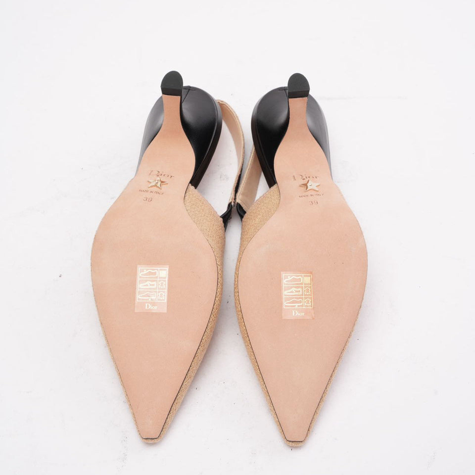Dior J'ADior Slingback Pumps in Beige Two-Tone Fabric 39D