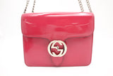 Gucci Petunia Shoulder Bag in Pink Patent Leather