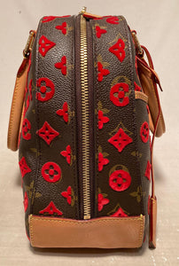 Louis Vuitton Limited Edition Rouge Monogram Tuffetage Deauville Cube Bag