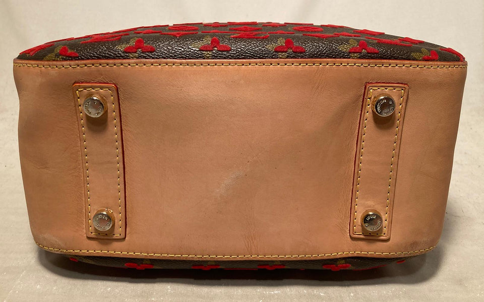 Louis Vuitton Limited Edition Rouge Monogram Tuffetage Deauville Cube Bag