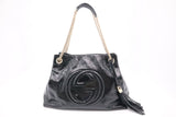 Gucci Soho Chain Shoulder Bag in Black Patent Leather
