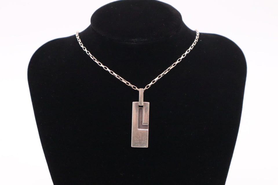 Gucci Rectangle Necklace in Sterling Silver