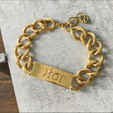 Dior by Galliano Vintage 2002 ID Nameplate Logo Choker Necklace