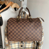 Louis Vuitton Damier Ebene Speedy 30 Doctor Duffle Bag
