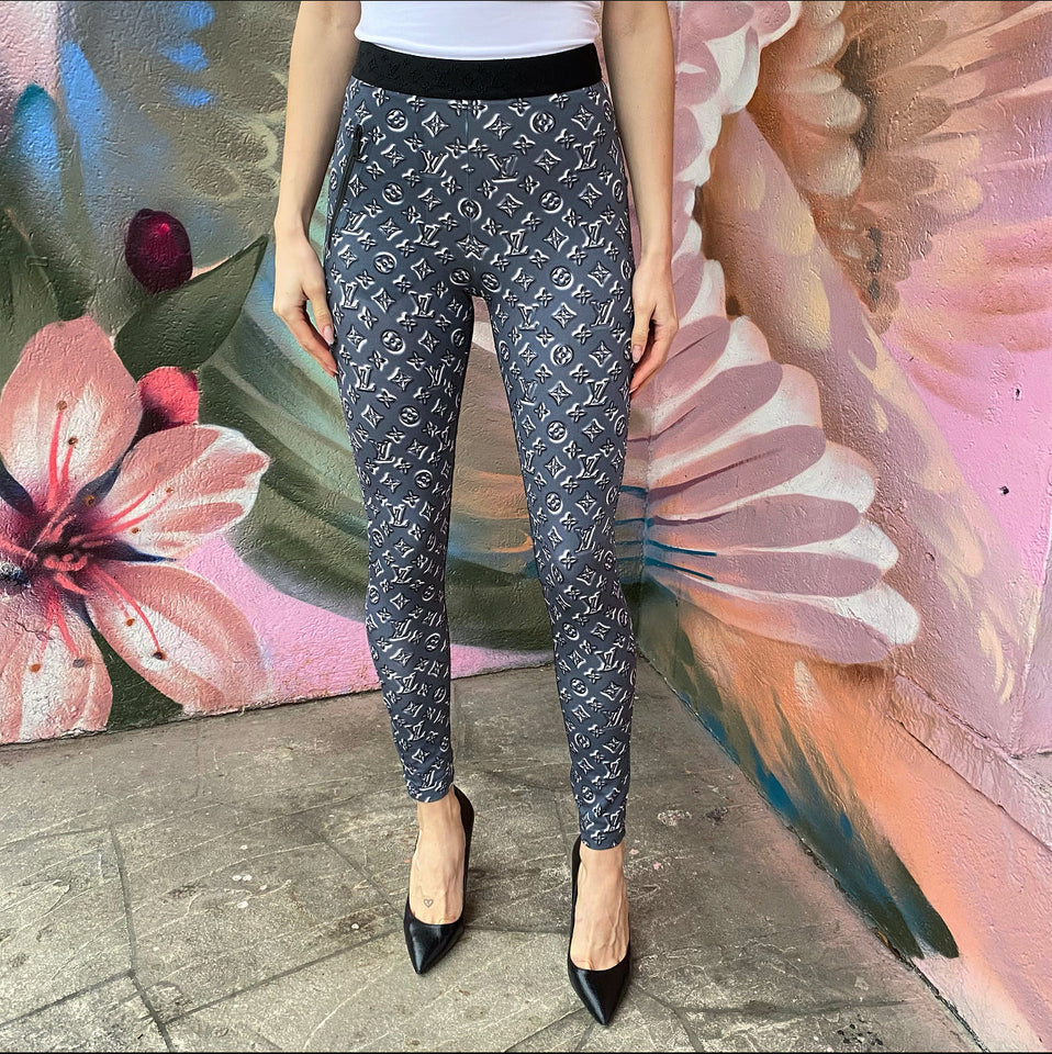 Louis Vuitton Grey Monogram Stretch Leggings - FR36 / USA 2 / 4