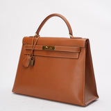 Hermes Vintage Gold Kelly Sellier 32 Epsom U Circle 1991