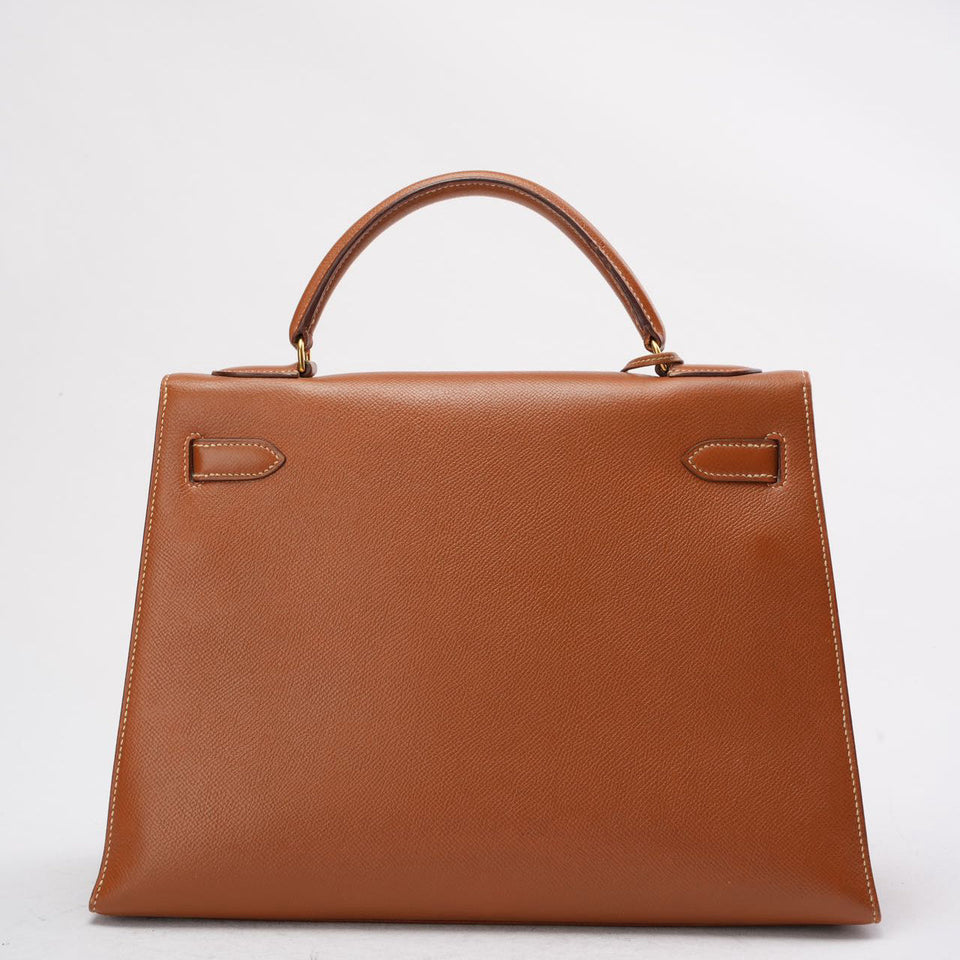 Hermes Vintage Gold Kelly Sellier 32 Epsom U Circle 1991