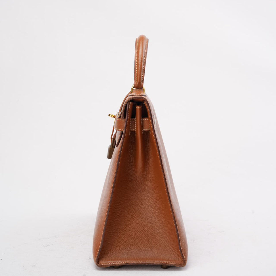 Hermes Vintage Gold Kelly Sellier 32 Epsom U Circle 1991
