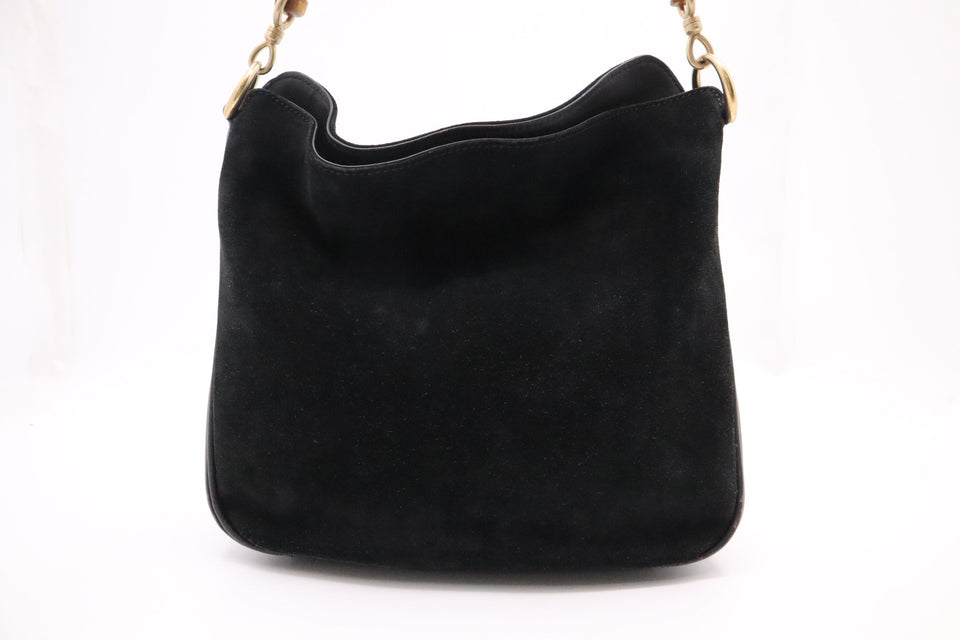 Gucci Shoulder Bag in Black Leather and Suede