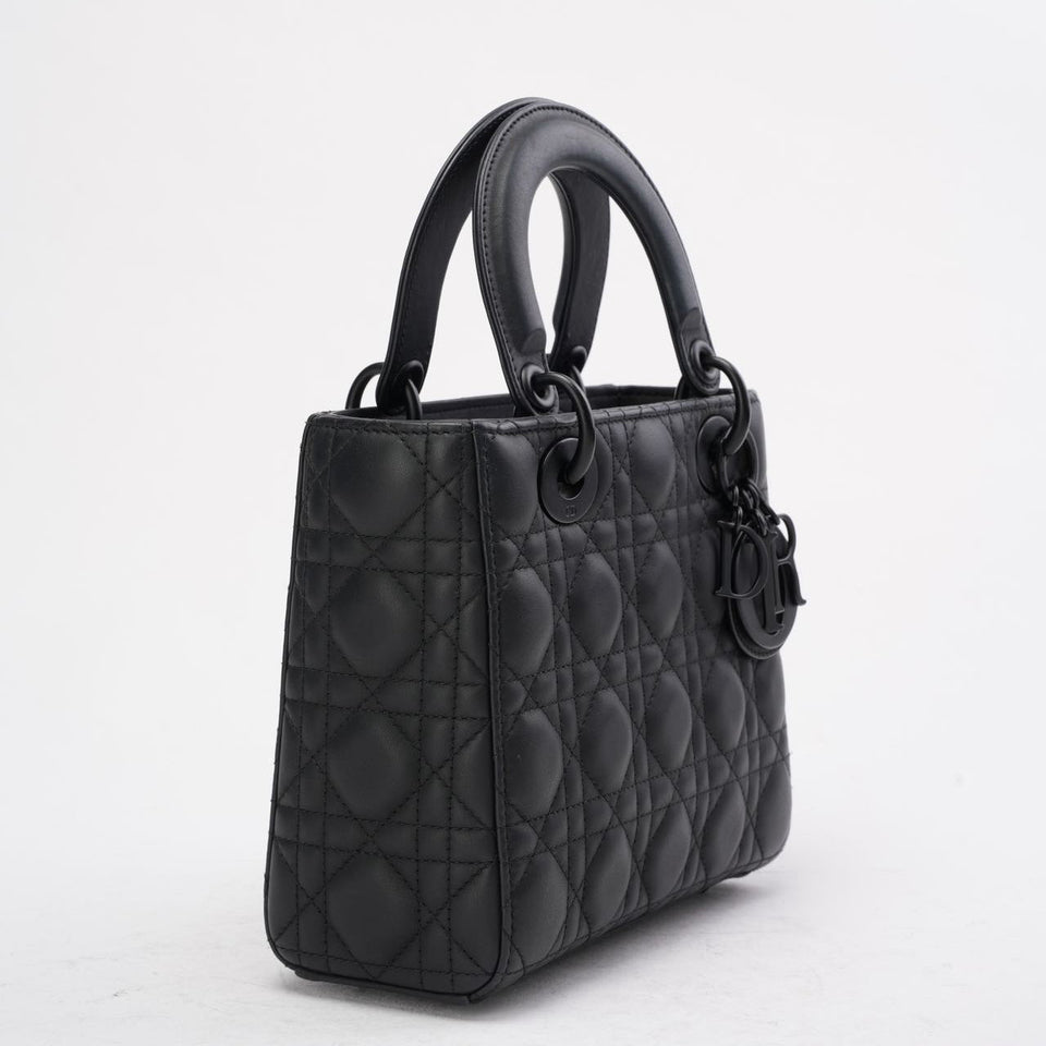 Christian Dior Matte Black Small Lady Dior Bag 2023