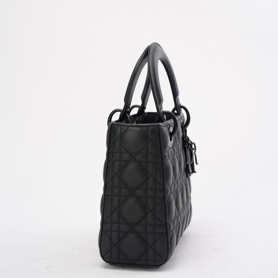 Christian Dior Matte Black Small Lady Dior Bag 2023