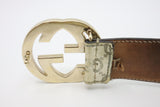 Gucci Belt in Gold GG Canvas