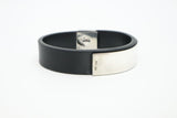 Gucci Bracelet in Black Leather & Sterling Silver