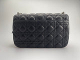 Dior Miss Dior Shoulder Bag in Black Lambskin Leather with Silver Hardware