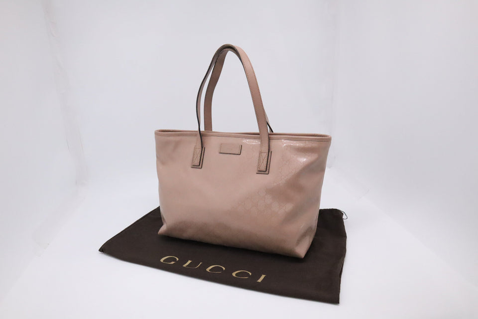 Gucci Inprime Tote in Pink Coated Canvas