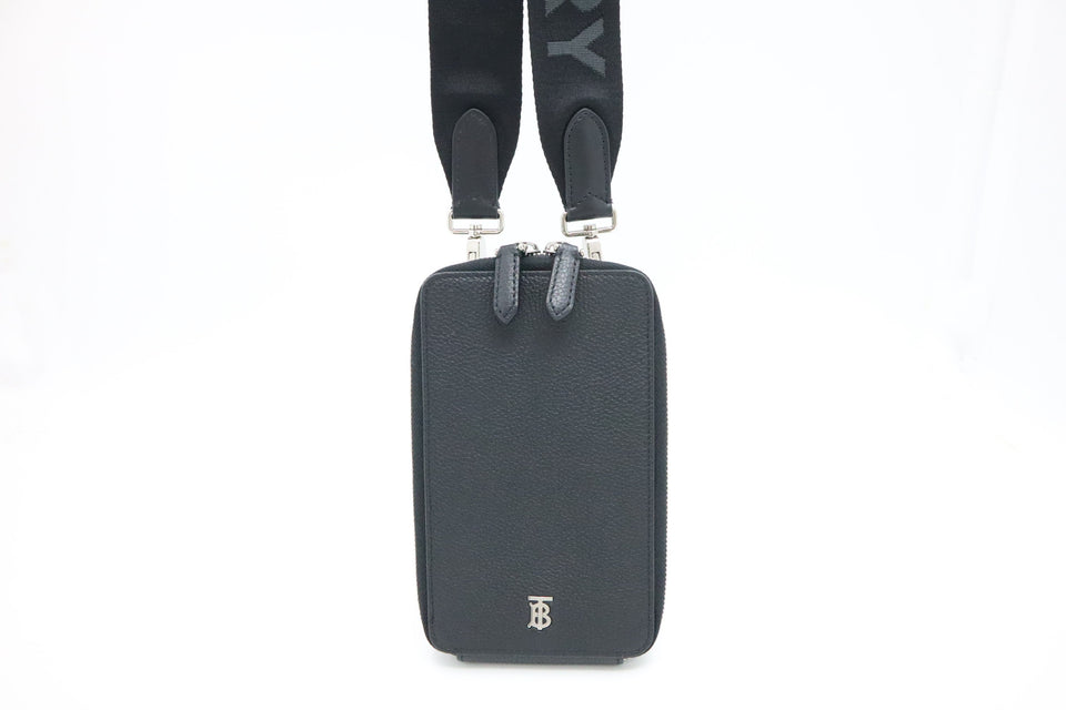 Burberry Phone Bag in Black Leather