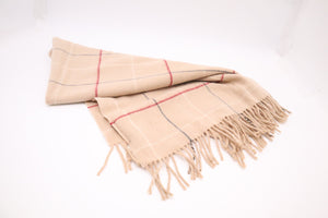 Burberry Scarf in Beige Checked New Wool