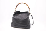 Gucci Bamboo 2-Way Tote in Black Leather
