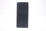 Gucci Bifold Long Wallet in Navy MicroGuccissima Leather