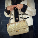 Chanel 2.55 Metallic Leather Drill Flap Bag TWS