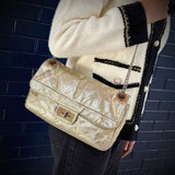 Chanel 2.55 Metallic Leather Drill Flap Bag TWS