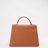 Hermes Vintage Gold Kelly Sellier 32 Epsom Y Circle 1995