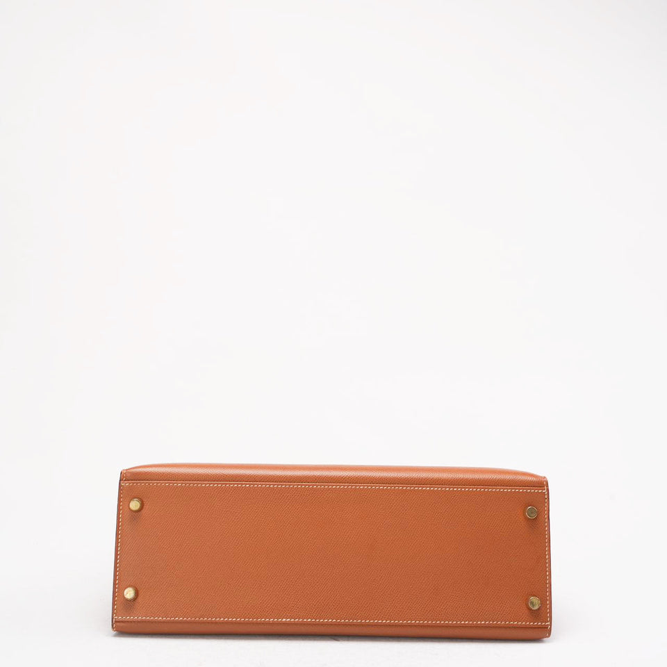 Hermes Vintage Gold Kelly Sellier 32 Epsom Y Circle 1995