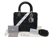 Christian Dior Cannage Quilted Lambskin Leather Lady Dior Medium Bag