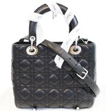 Christian Dior Cannage Quilted Lambskin Leather Lady Dior Medium Bag