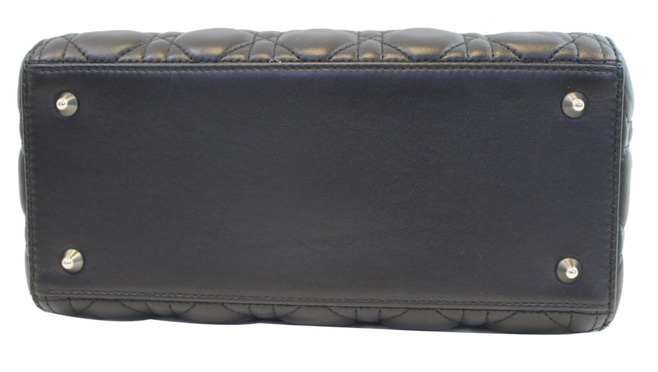 Christian Dior Cannage Quilted Lambskin Leather Lady Dior Medium Bag
