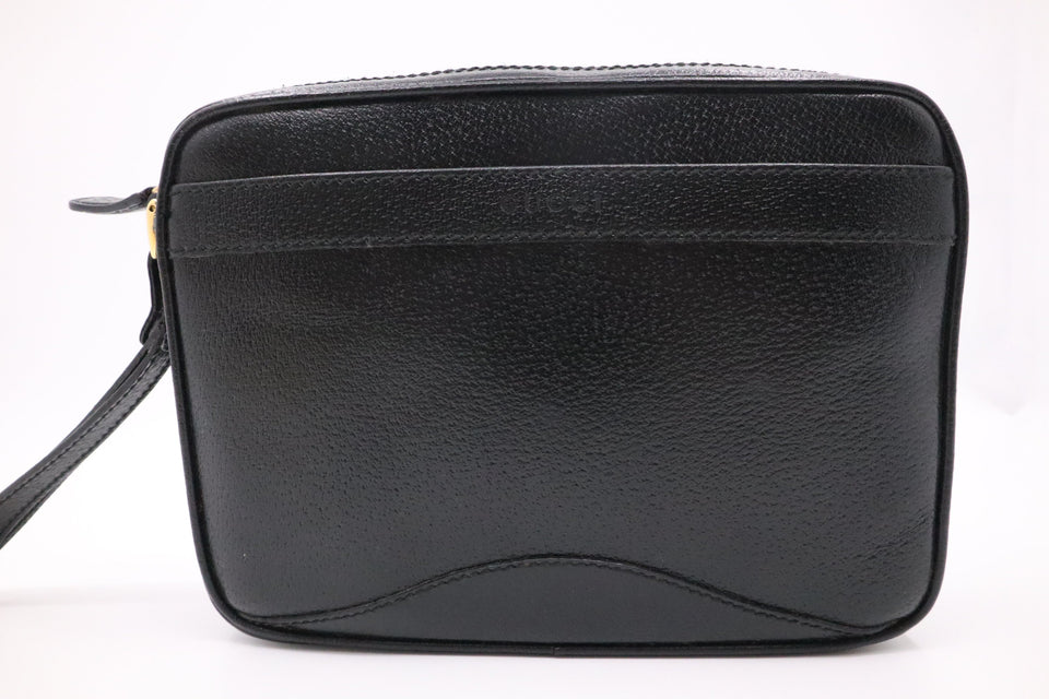 Gucci Wrist Pouch in Black Leather