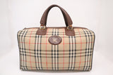 Burberry Boston Bag in Brown Checked Canvas