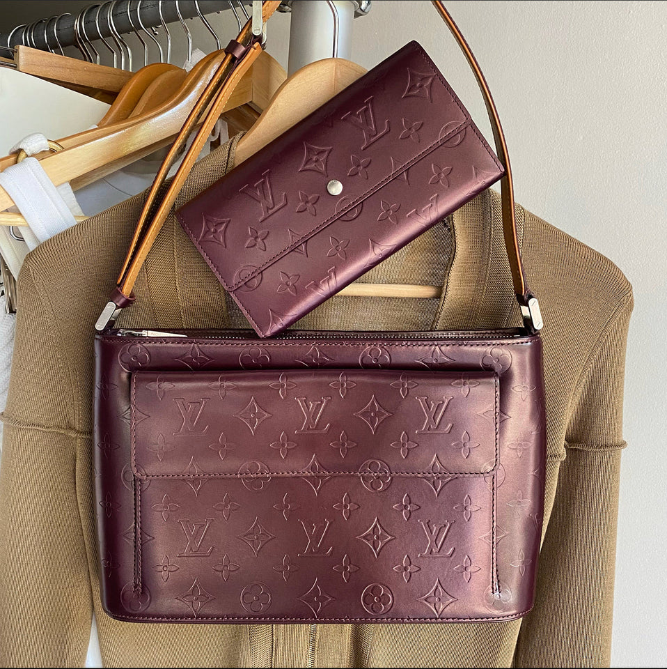 Louis Vuitton Monogram Burgundy Mat Tresor Porte Wallet