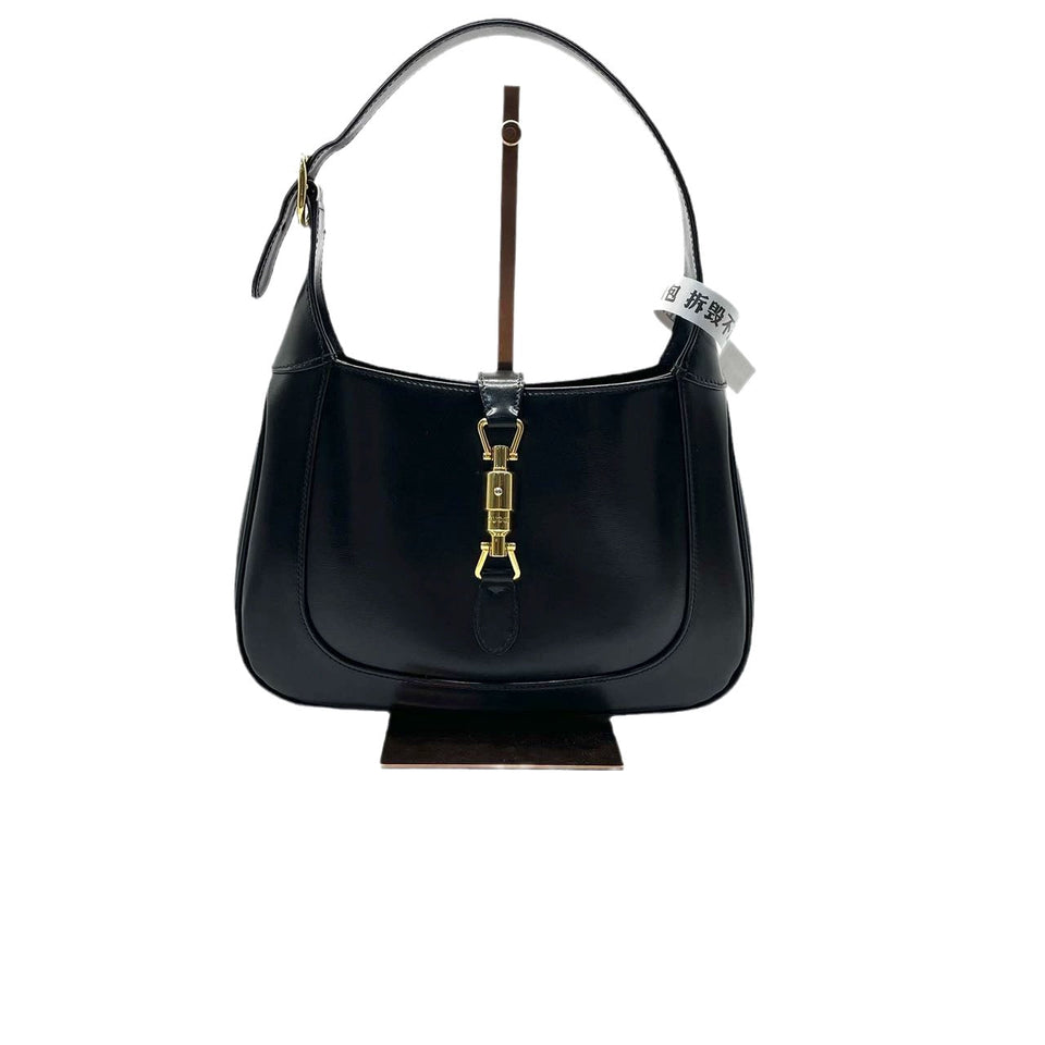 Gucci Jackie 1961 Black Leather Bag with Adjustable Strap