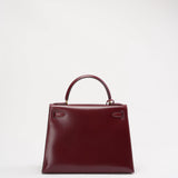 Hermes Kelly 28 cm Sellier Rouge H 55 Bordeaux Rare Vintage Bag