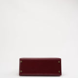 Hermes Kelly 28 cm Sellier Rouge H 55 Bordeaux Rare Vintage Bag