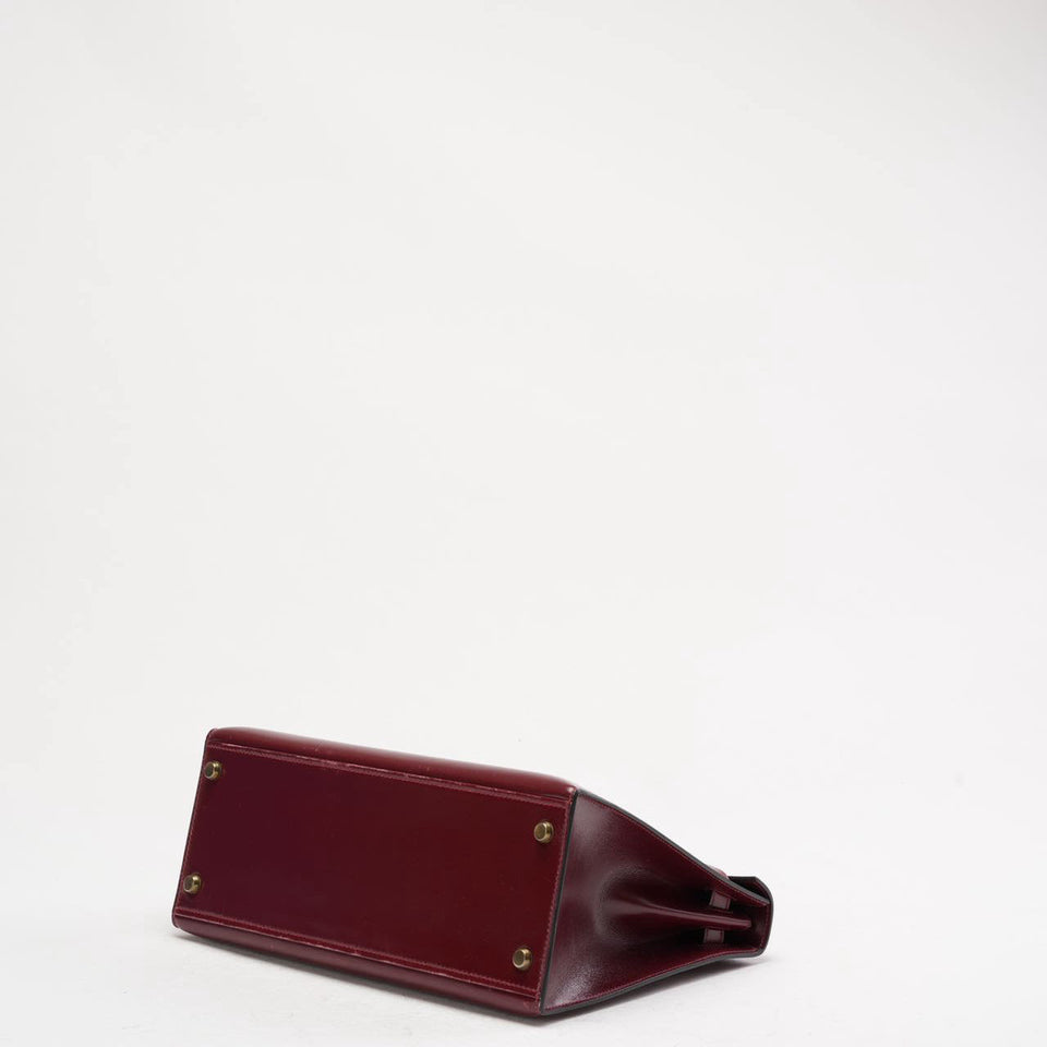 Hermes Kelly 28 cm Sellier Rouge H 55 Bordeaux Rare Vintage Bag