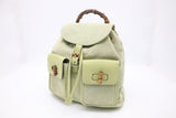 Gucci Bamboo Backpack in Pale Green Suede