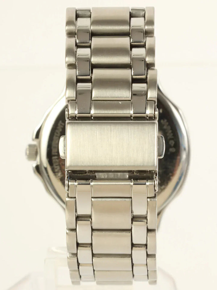 Luxury Burberry Round Logo Face Watch Silver/Black