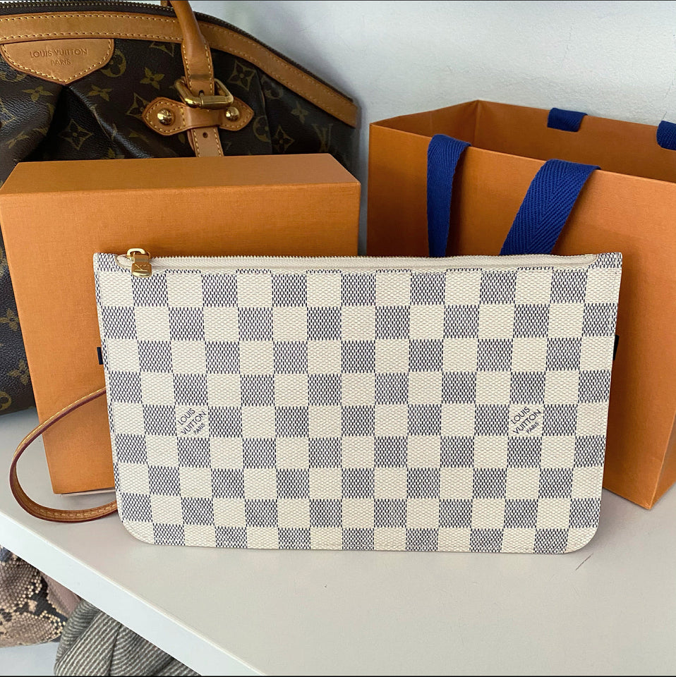 Louis Vuitton Damier Azur Neverfull Pouch Insert Clutch