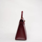 Hermes Vintage Burgundy Kelly Sellier 32 Box Leather 1994