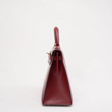 Hermes Vintage Burgundy Kelly Sellier 32 Box Leather 1994