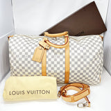 Louis Vuitton Keepall Damier Azur Bandouliere 55 Duffel Bag Luggage