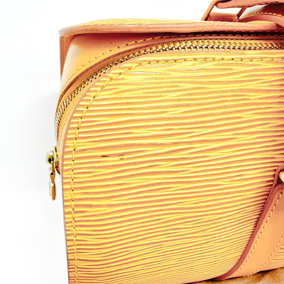 Louis Vuitton Epi Leather Yellow Soufflot Bag Set
