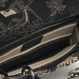 Christian Dior Medium Lady D-Lite - Black Embroidered Toile