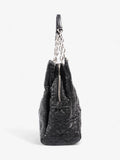 Christian Dior Quilted Tote Black Lambskin Leather Large