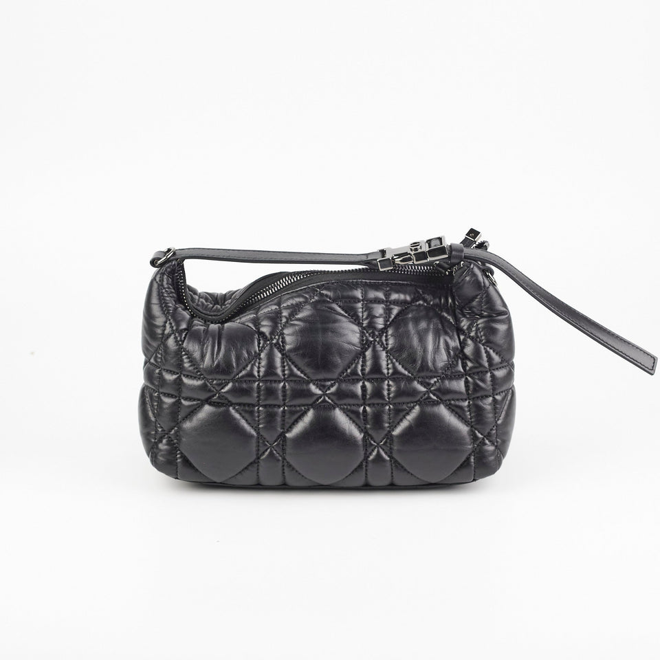 Christian Dior Diortravel Nomad Bag Pouch Calfskin Black