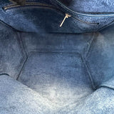 Sangle Bucket Small Soft Grained Calfskin Blue SHW